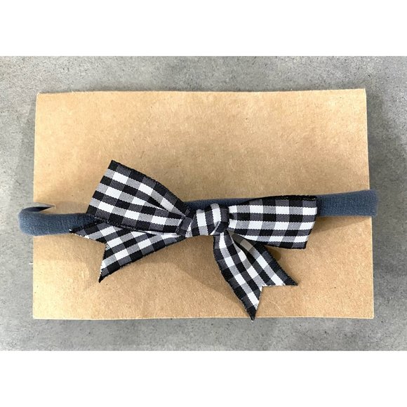 Handmade black and white Buffalo Plaid headband NEW - Picture 1 of 2